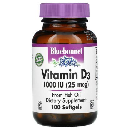 Bluebonnet Nutrition, Vitamin D3, 1,000 IU, 100 Soft Gels