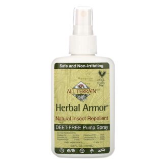 All Terrain, Herbal Armor（ハーバルアーマー）、天然虫よけディート不使用ポンプスプレー、120ml（4液量オンス）
