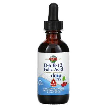 KAL, B-6, B-12 Folic Acid, Mixed Flavor, 2 fl oz ( 59 ml)