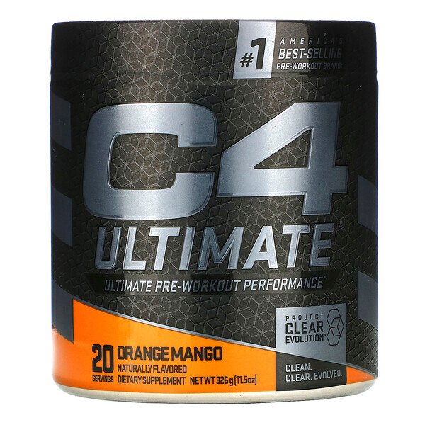 Cellucor, C4 Ultimate(C4アルティメット)プレワークアウトパフォーマンス、オレンジマンゴー味、326g(11.5オンス)
