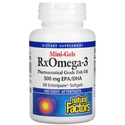 Natural Factors, RxOmega-3 Mini-Gels, 500 mg EPA/DHA, 60 Enteripure Softgels