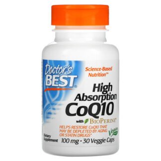 Doctor's Best, High Absorption CoQ10 with BioPerine, 100 mg, 30 Veggie Capsules