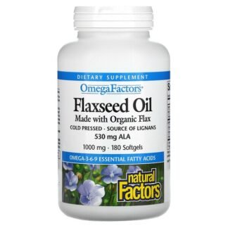 Natural Factors, Flaxseed Oil, 1000 mg, 180 Softgels