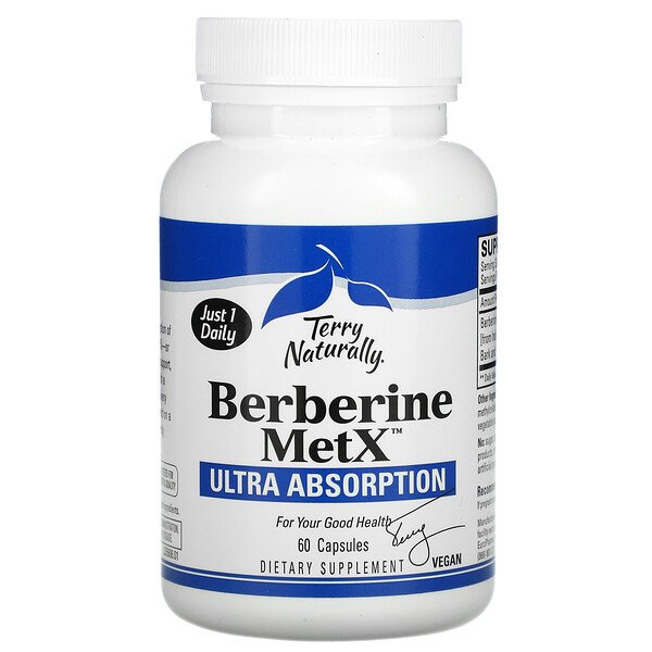 Terry Naturally, Berberine Ultra MetX Ultra Absorption, 60 Capsules