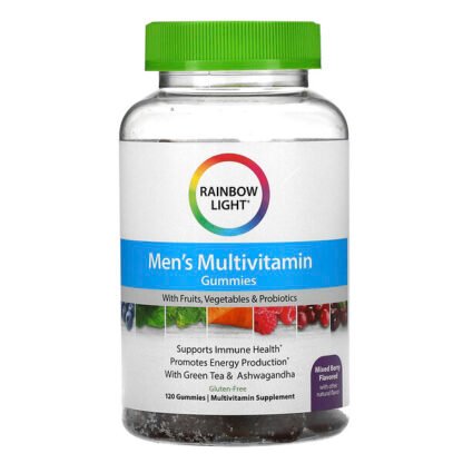 Rainbow Light, Men's Multivitamin Gummies with Fruits, Vegetables & Probiotics, Mixed Berry, 120 Gummies