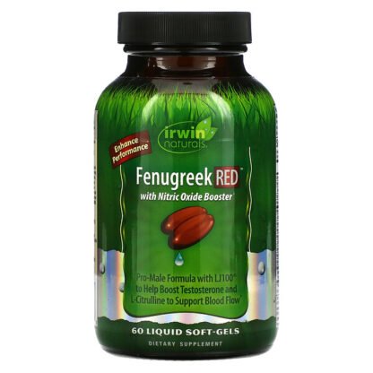 Irwin Naturals, Fenugreek Red With Nitric Oxide Booster, 60 Liquid Softgels