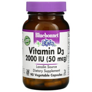 Bluebonnet Nutrition, Vitamin D3, 2,000 IU, 90 Vegetable Capsules