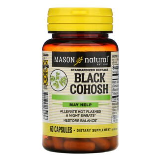 Mason Natural, ブラックコホシュ、標準化エキス、カプセル60粒