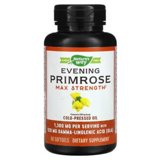Nature's Way, Evening Primrose 1,300 mg, Max Strength, 60 Softgels
