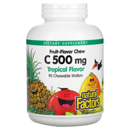 Natural Factors, Vitamin C, 500 mg, Tropical Flavor, 90 Chewable Wafers