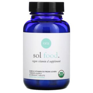 Ora, Sol Food, Vegan Vitamin D3 2,000 IU, 30 Organic Tablets