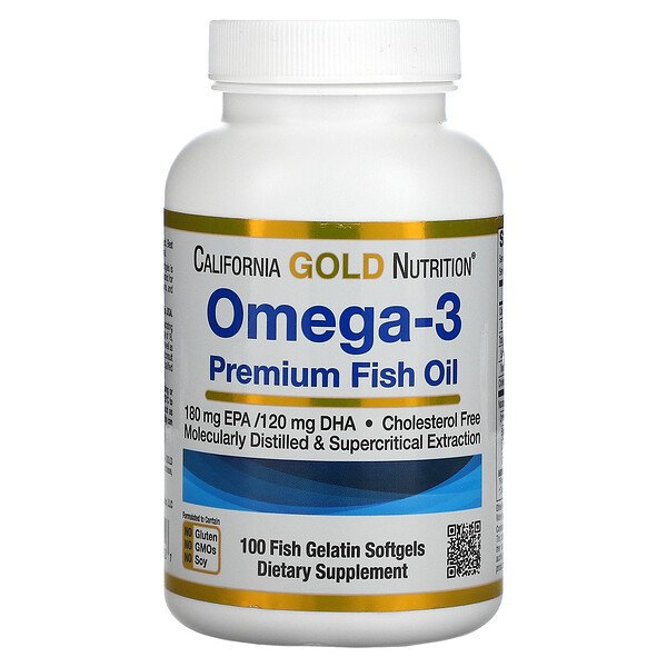 California Gold Nutrition, オメガ3、プレミアムフィッシュオイル、魚ゼラチンソフトジェル100粒