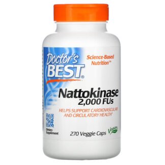 Doctor's Best, ナットウキナーゼ、2,000FU、ベジカプセル270粒