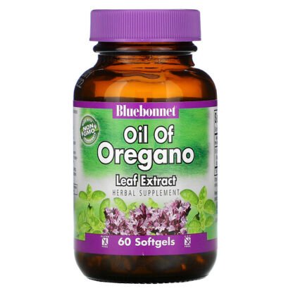 Bluebonnet Nutrition, オレガノ葉エキスオイル、ソフトジェル60粒