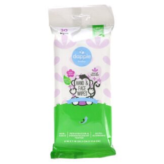 Dapple Baby, Hand & Face Wipes, Hint Of Lavender, 30 Wipes