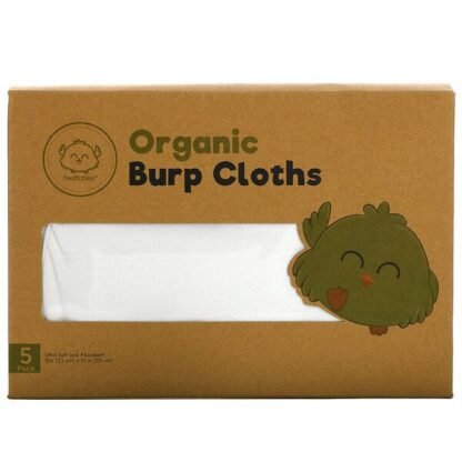 KeaBabies, Organic Burp Cloths, Soft White, 5 Pack