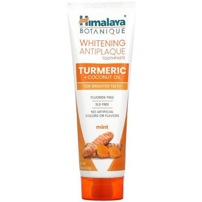 Himalaya, Whitening Antiplaque Toothpaste, Turmeric + Coconut Oil, Mint Flavor, 4.0 oz ( 113 g)