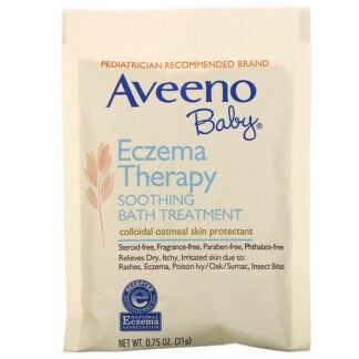 Aveeno, ベビー、湿疹治療、症状を緩和するバストリートメント、無香料、5バスパック、3.75オンス(106 g)