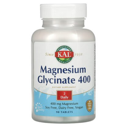 KAL, マグネシウムグリシネート400, 400 mg, 90錠